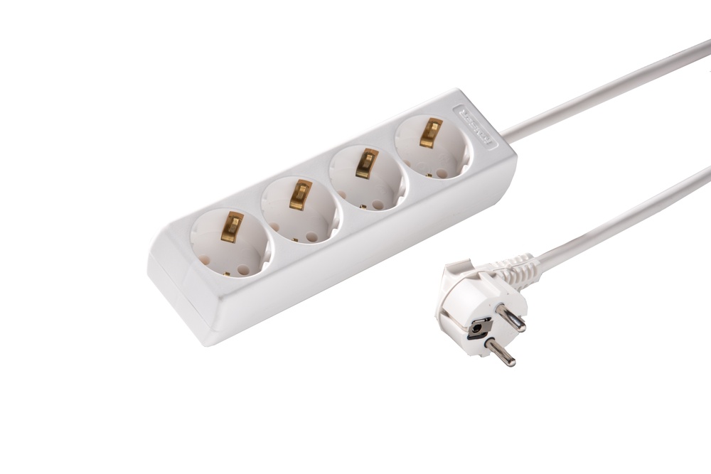 Martin Kaiser 4-Weg 45 graden contactdoos met 3m kabel Arctic White - 1046ZL3-15W/KWS