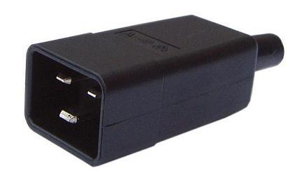 Ratio Electric C20 Male Connector 16A Black - 70257