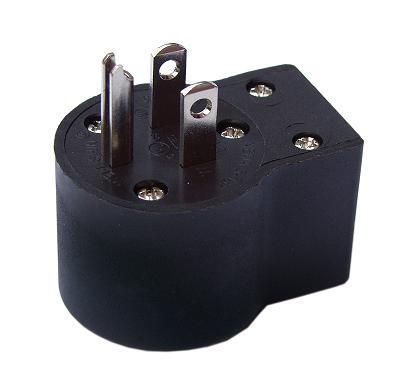 US-Stecker gewinkelt 15A Schwarz - 70410H [2 Stück]