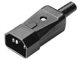 Ratio Electric C14 Male Straight Connector 10A Black - 70749