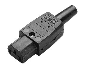 Ratio Electric C13 Connector Female Straight 10A Black - 70450