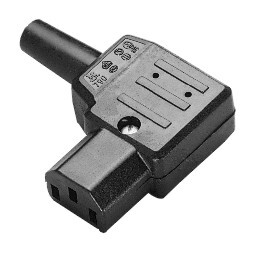 Ratio Electric C13 Right Angle Female Connector 10A Black - 70451