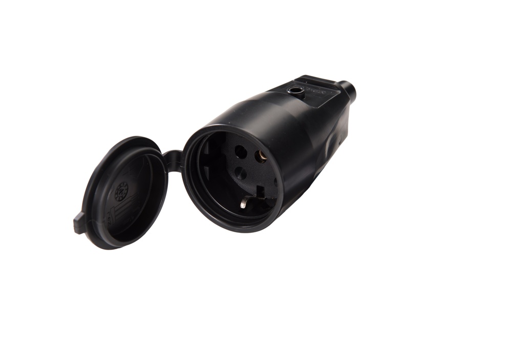 Martin Kaiser PVC Coupling Socket With Earthing Contact IP44 Black - 552/SW [2 pieces]