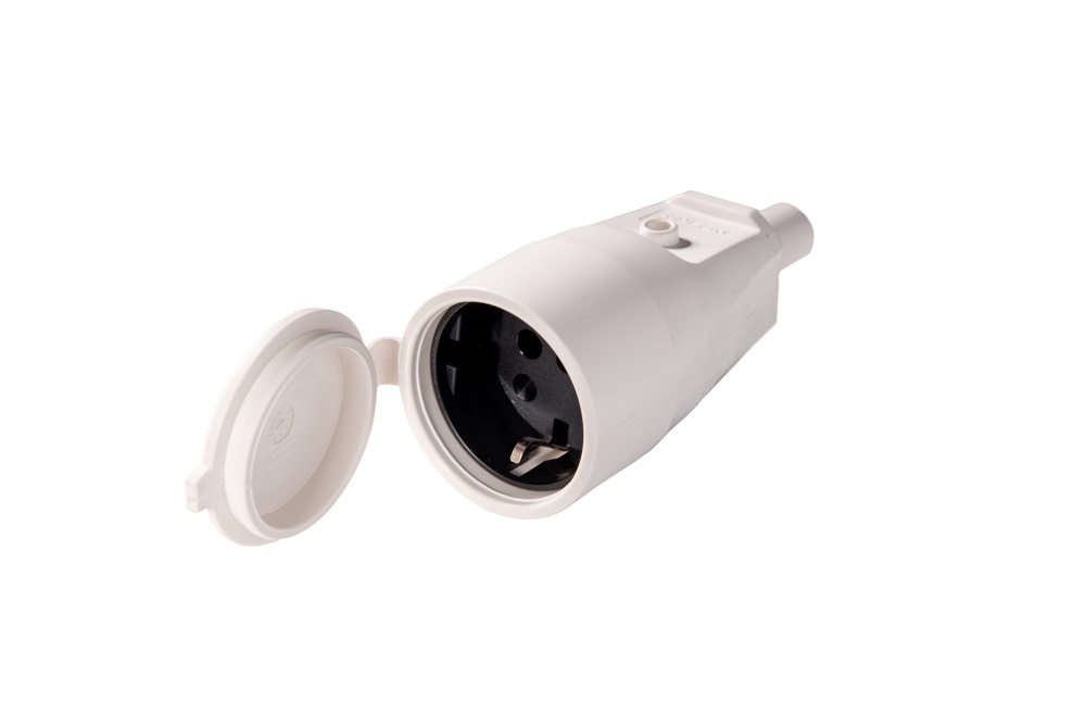 Martin Kaiser PVC Coupling Socket With Earthing Contact IP44 White - 552/KWS [2 pieces]