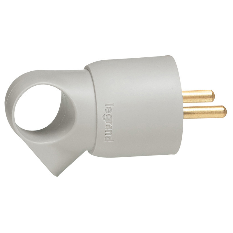 Legrand Grauer PA-Stecker mit Abschleppöse - 050424 [50 Stück]