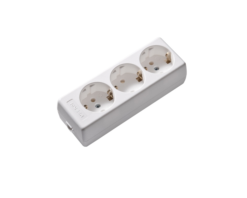 Martin Kaiser MK 3-Way Socket with Earth Contact Arctic White (European Socket) - 1030/KWS [2 pieces]