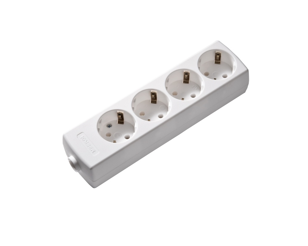 Martin Kaiser 4-Way Socket 45 Degree With Earthing Contact White (European Socket) - 1048/KWS [2 pieces]