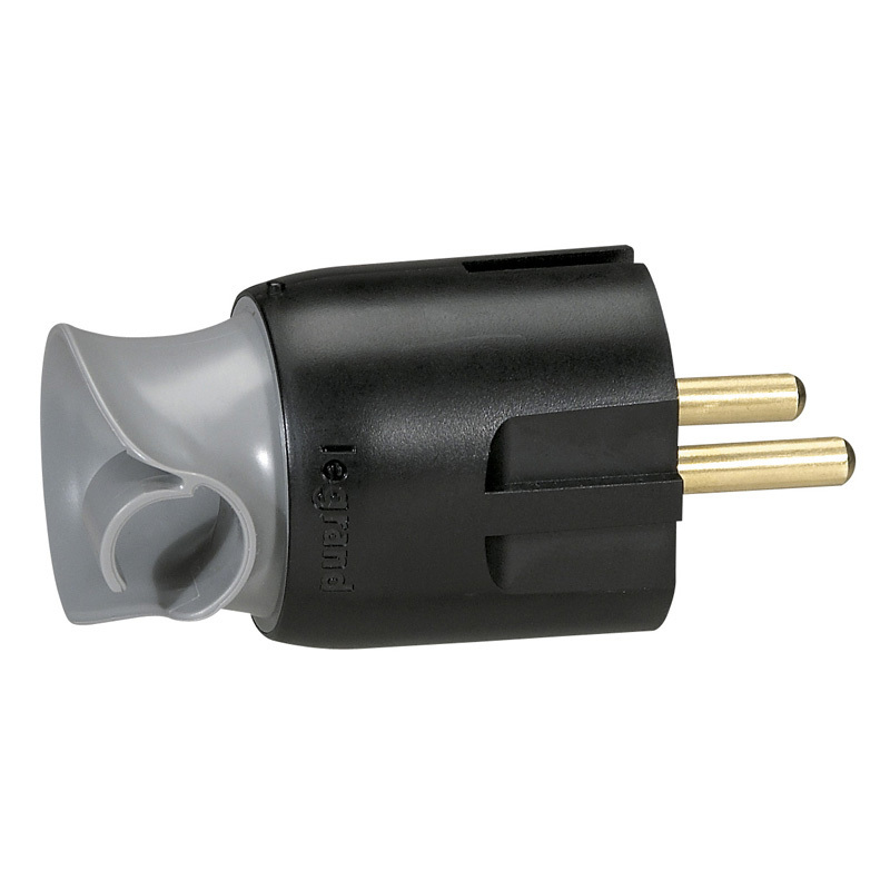 Legrand Plug RA/PA With Cord Orientation Black - 050173 [20 pieces]