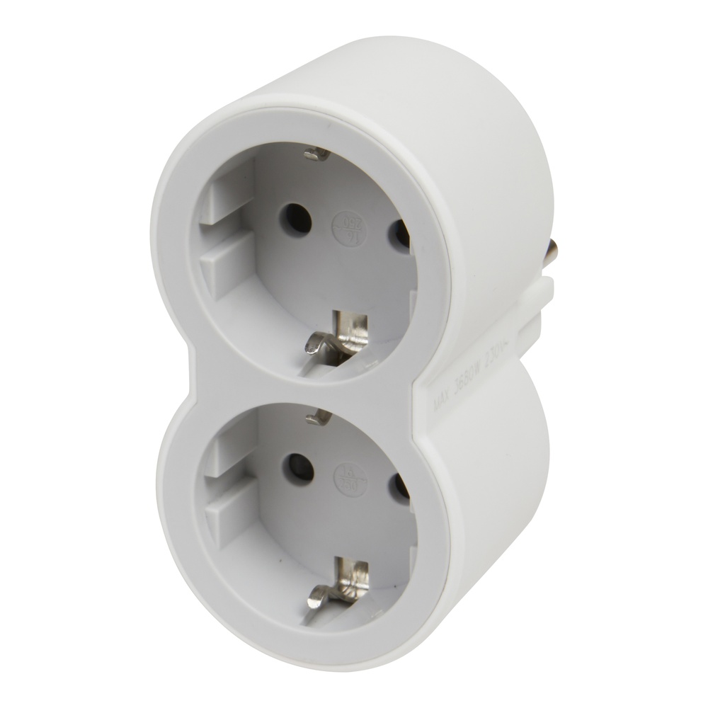 Legrand Domino 2x2P+A Enchufe Gris-Blanco (Enchufe Europeo) - 694516 [2 piezas]
