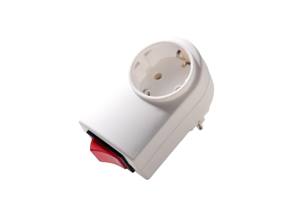 Martin Kaiser Adapter Plug With Illuminated Switch Arctic White - 411/KWS