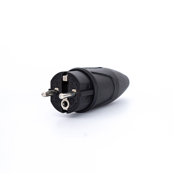 Power Plug 16A Rubber Solid IP44 Black - PWS16R [2 pieces]