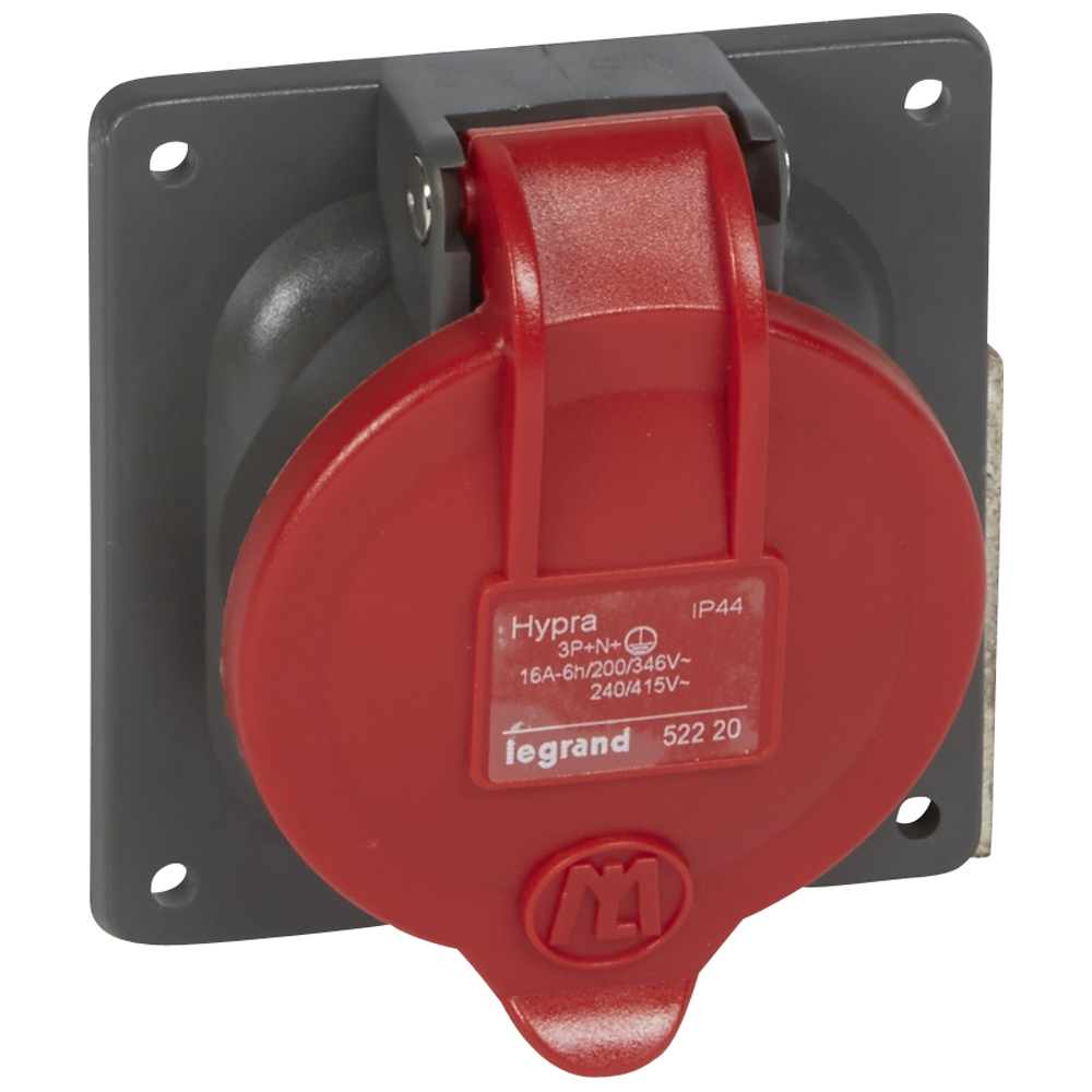 Inbuilt Hypra Socket 400V 16A 5P IP44 CEE Contact Box - 052220