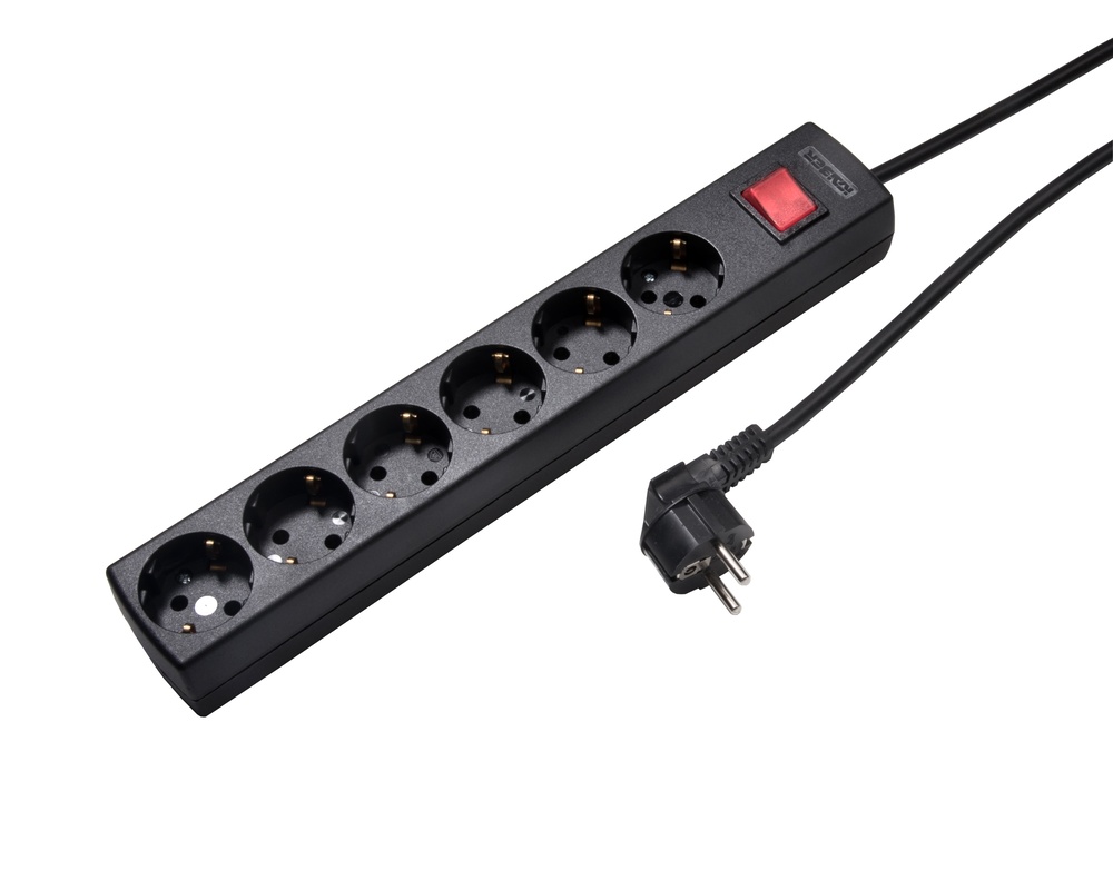 Martin Kaiser 6-Way Socket 45 Degree (Prise européenne) - Interrupteur avec 1.5m de câble (Prise européenne) - 1033ZL/15W/SW