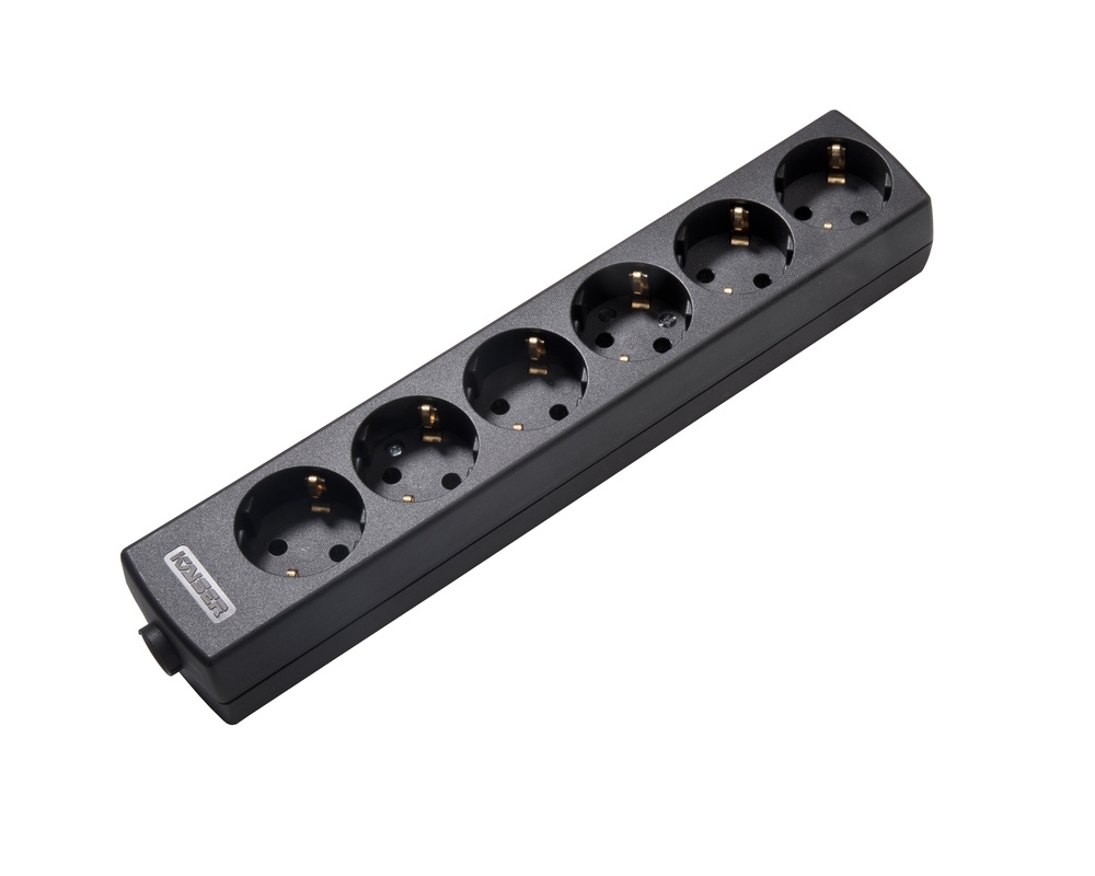 Martin Kaiser 6-Way 45 Degree Earthing Socket Black (European Socket) - 1086/SW