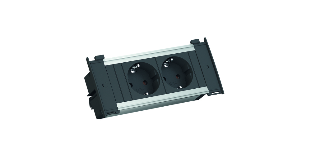 Bach Kapsa 2x230V 2m RA Negro (Enchufe Europeo) - 55.10.557