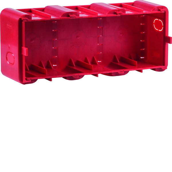 Hager Berker 3-Gang Wall Box For Flush Mounted Installation Red - 18720030