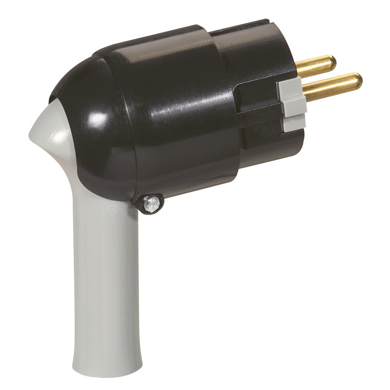 Legrand Stecker Schwarz Grau mit Ausziehhilfe - 050176