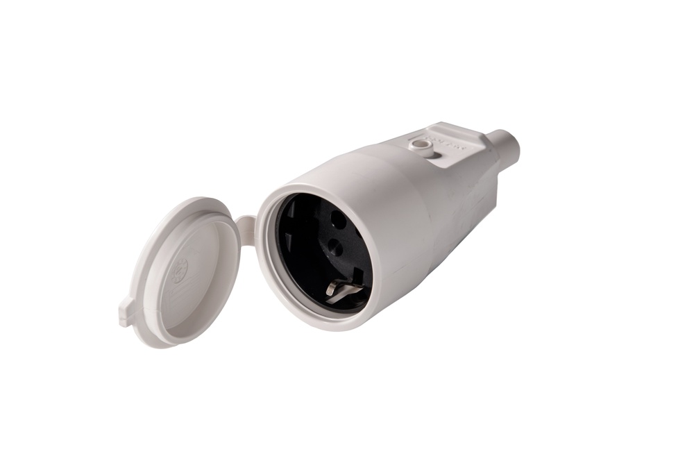 Martin Kaiser Grey PVC Coupling Socket IP44 With Shutter And Earthing - 552K/GR [2 pieces]