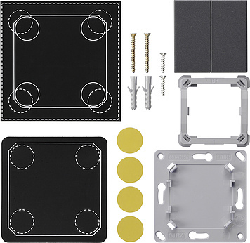 Gira EnOcean 2-Way Wall Transmitter Mounting Kit System 55 Anthracite - 823228