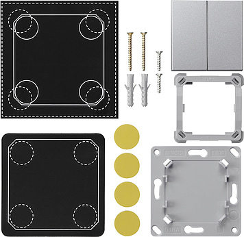 Gira EnOcean Emisor de pared 2V Sistema 55 Kit de montaje de aluminio - 823226