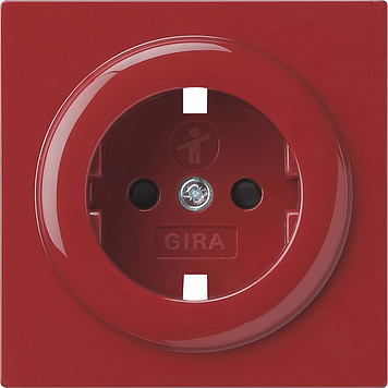 Gira Cover For Socket With Earthing And Shutter Red - 092143