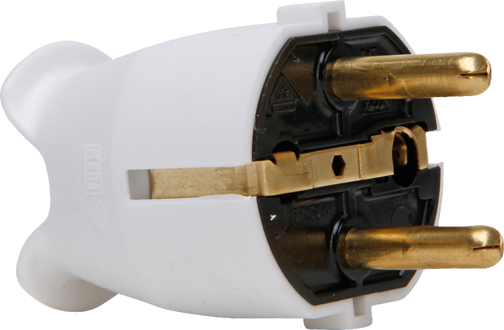 White Plastic Grounded Plug CEE 7/VII - 1757.0100.9 [5 pieces]