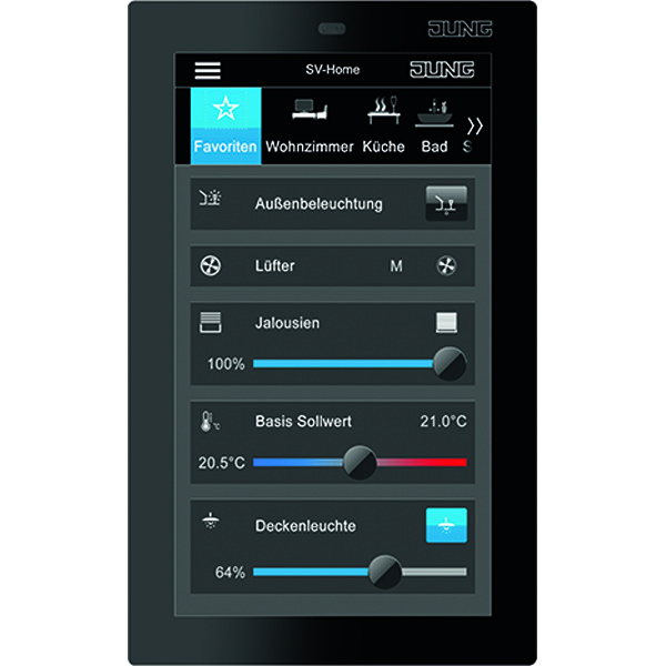 Jung KNX Smart Control Touchpanel 5 Zoll Schwarz - SC5SW