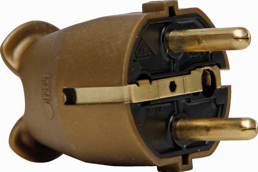 Kopp Grounded Plug 2X Right Angle CEE 7 Gold 16A - 1757.0700.5 [125 pieces]