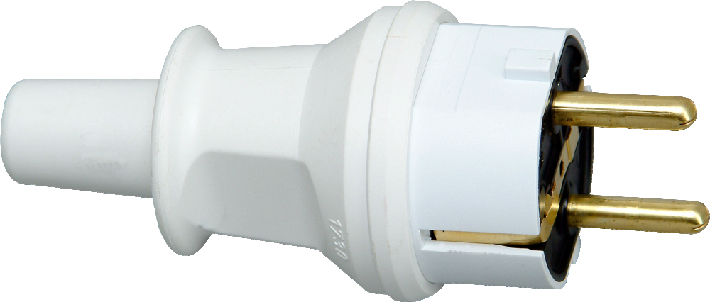 Kopp IP44 PVC Plug With Bend Protection White - 1730.0200.7 [20 pieces]