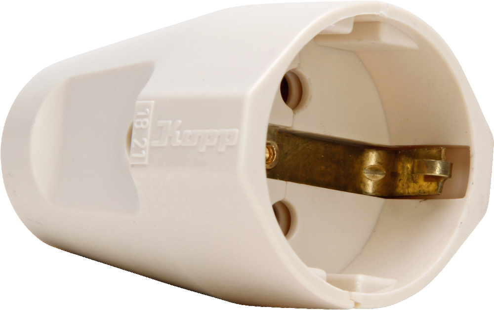 White Plastic Socket Coupler with Earth Contact - 1821.0100.5 [2 pieces]