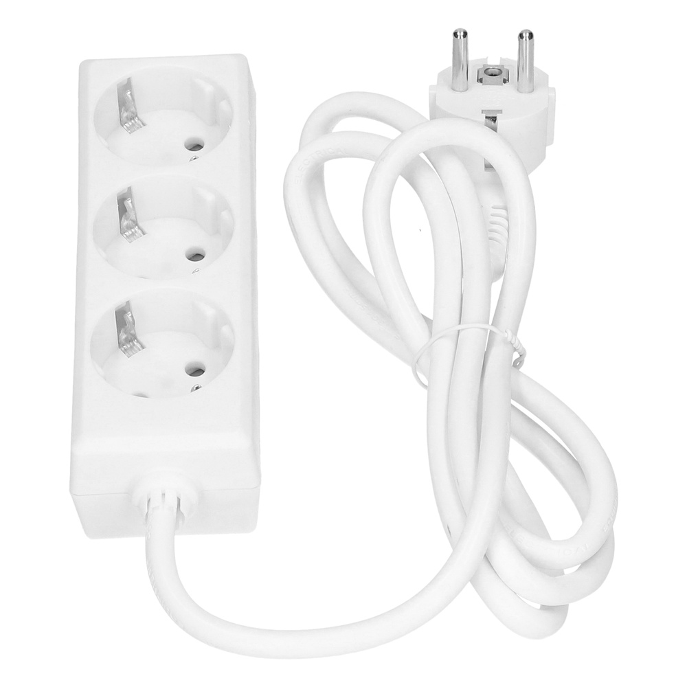 Bachmann Selly 3-Way White Power Socket 1.5m Cable (European Socket) - 387.270S
