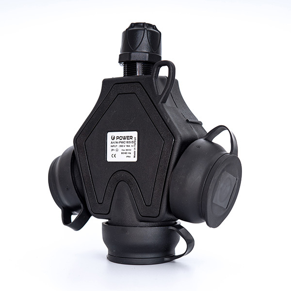 Power Solid Coupling 3-Wege-Erdung IP54 Schwarz (Europäische Steckdose) - PWC163VS