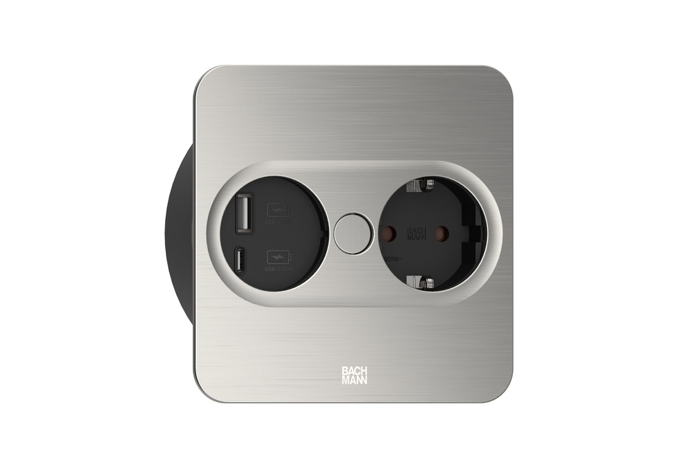 Bach Twist 2 1X 230V RA avec chargeur USB A/C 2m RA (Prise européenne) - 946.005