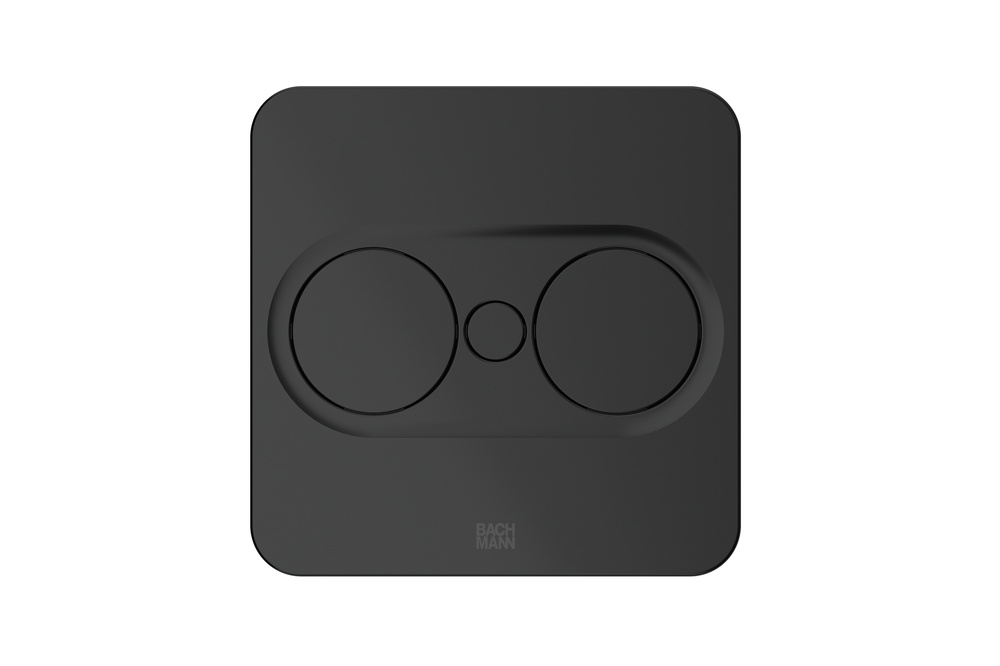 Bach Twist2 2x230V Square Matte Black Office Built-In Plug Socket (European Socket) - 946.101