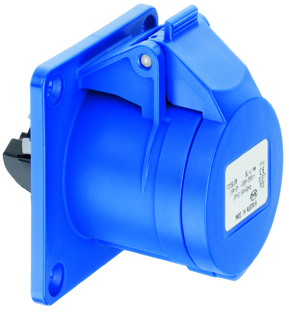 ABL CEE Toma con brida recta 3 polos 16A 230V IP54 Azul - F31S202