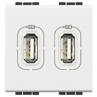 BTicino LivingLight Blanco Fuente de alimentación USB 5V 2-Outlet - BTN4285C2