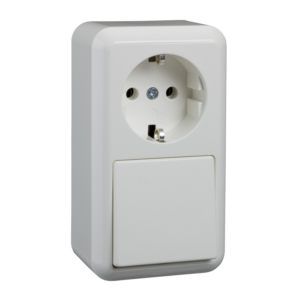 Schneider Electric Contura Combo de Interruptor y Enchufe Blanco Polar - 388604