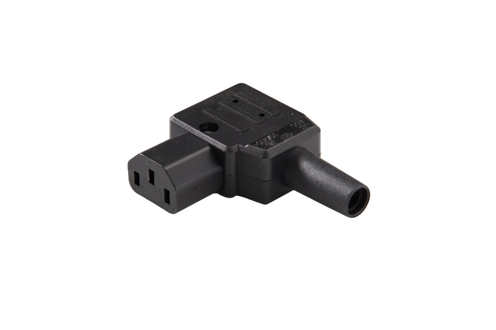 Martin Kaiser 70 degrees Angled C13 Appliance Socket 10A Black With Earthing Contact - 890/sw