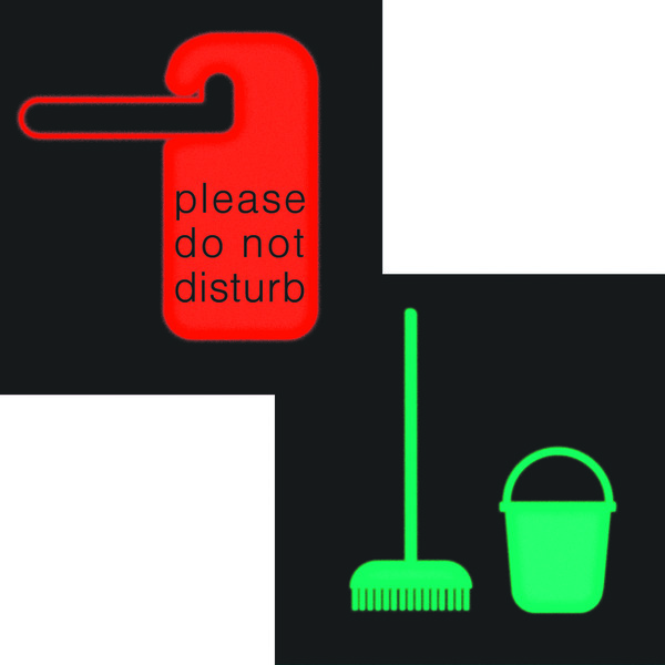 Hager Berker Foil Square Bicolor Do Not Disturb/Room Cleaning LED Signal - 19058011