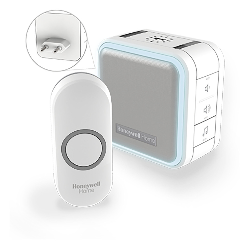 Honeywell Wireless Plug-In Türklingel mit Nachtlicht und Drucktaste - DC515NP2