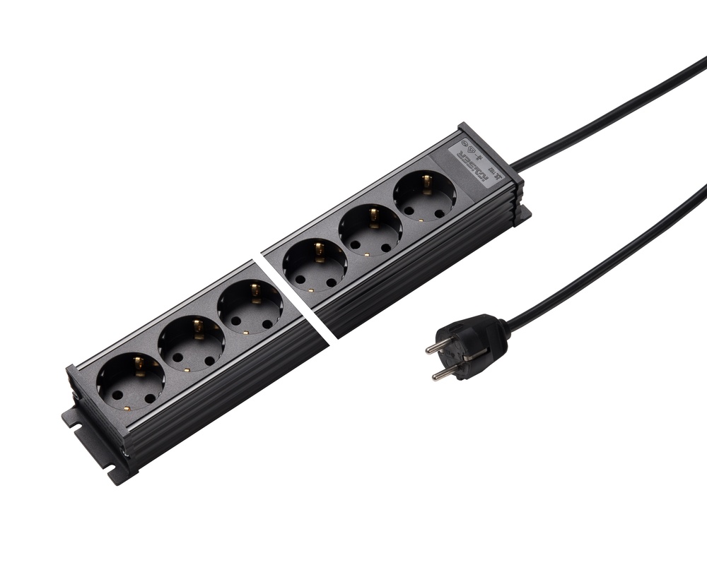 Martin Kaiser 6-Way Right Angle Power Strip 1.5M Cable (European Socket) - 1102ZL6SW15