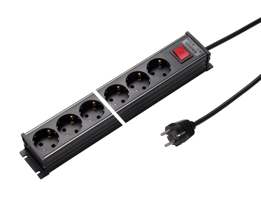 Martin Kaiser 4-Wege-Steckdosenleiste 45 Grad mit Erdungsschalter Kabel 1,5m (Europäische Steckdose) - 1101ZL4SW15