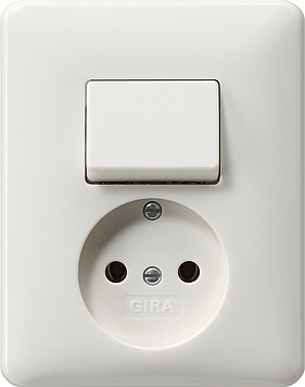 Gira Standard 55 Combination Switch Socket Matte White - 047604