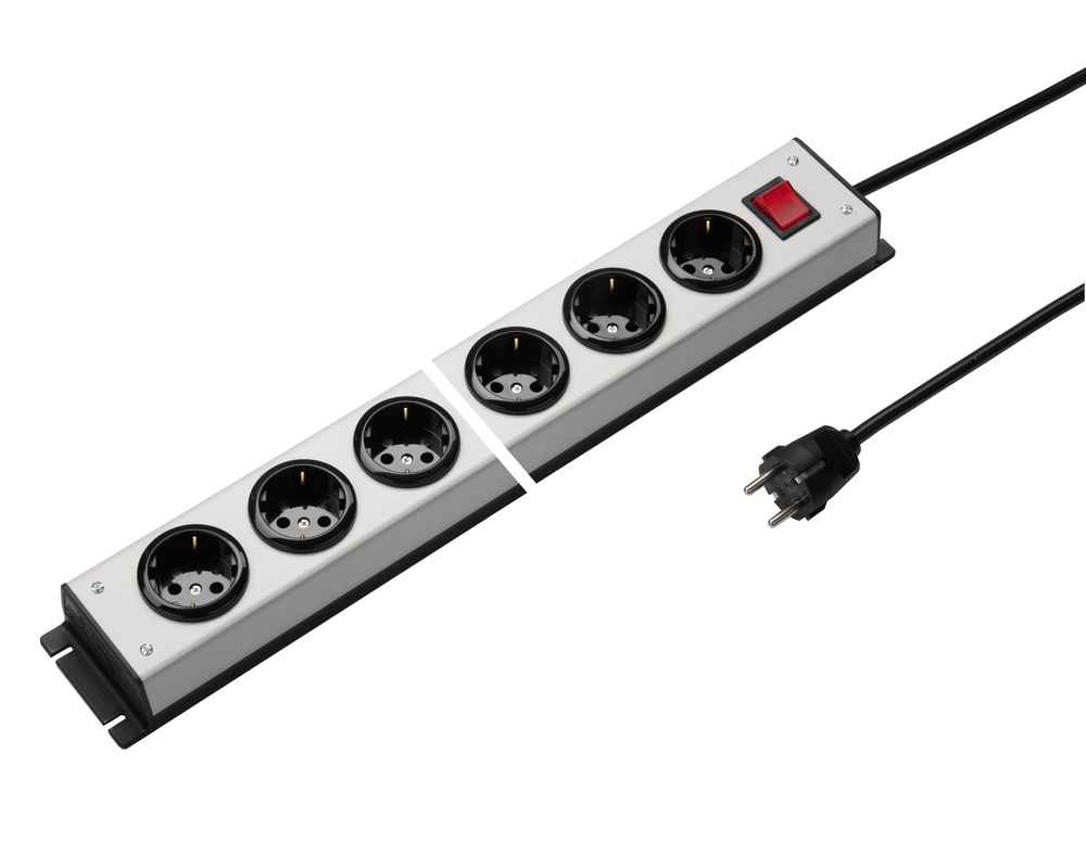 Martin Kaiser 10-Way Power Outlet Strip With 35 Degree Earthing Contact - 1056ZL10L-SW15