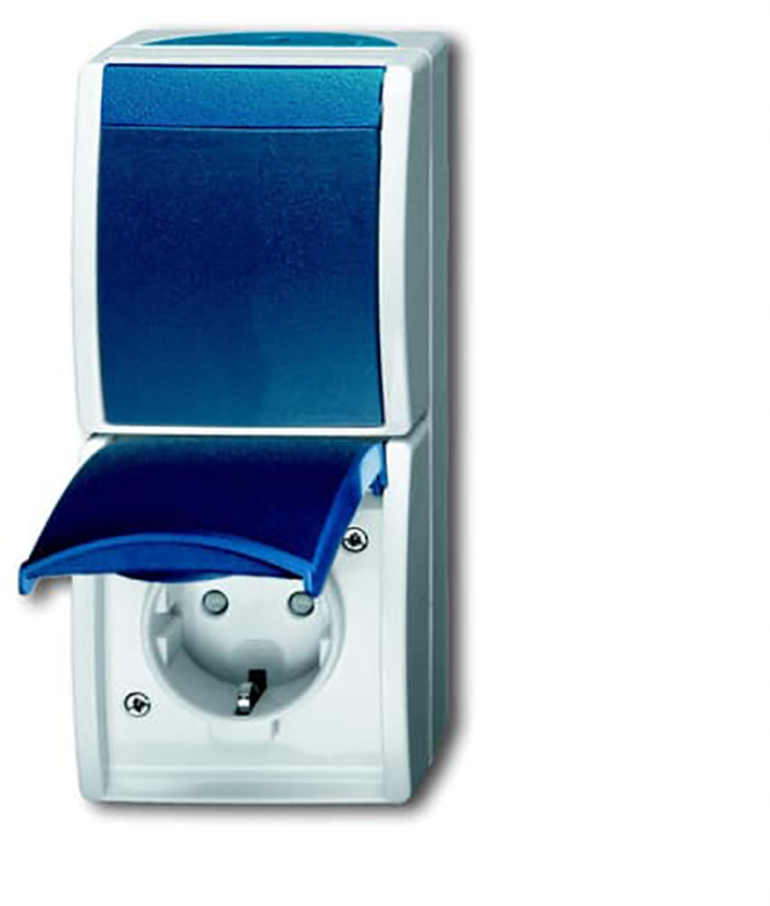 ABB Interruptor Combinado Busch-Jaeger Toma de Corriente IP44 Océano - 2CKA001684A0330