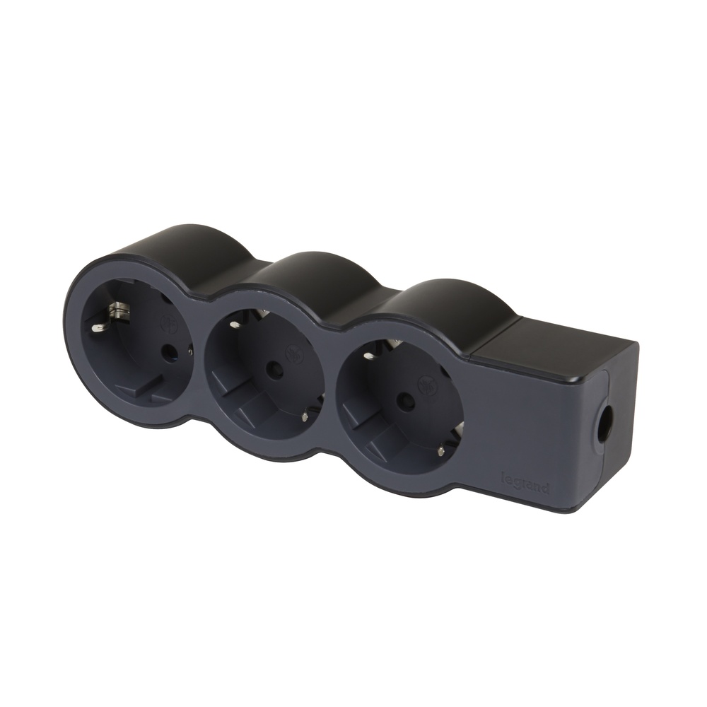Legrand Standard Socket 3x2P+A Without Black Cord (European Socket) - 694574