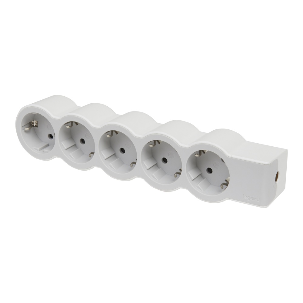 Legrand Enchufe Estándar 5x2P+A Sin Cable Blanco-Gris (Enchufe Europeo) - 694577