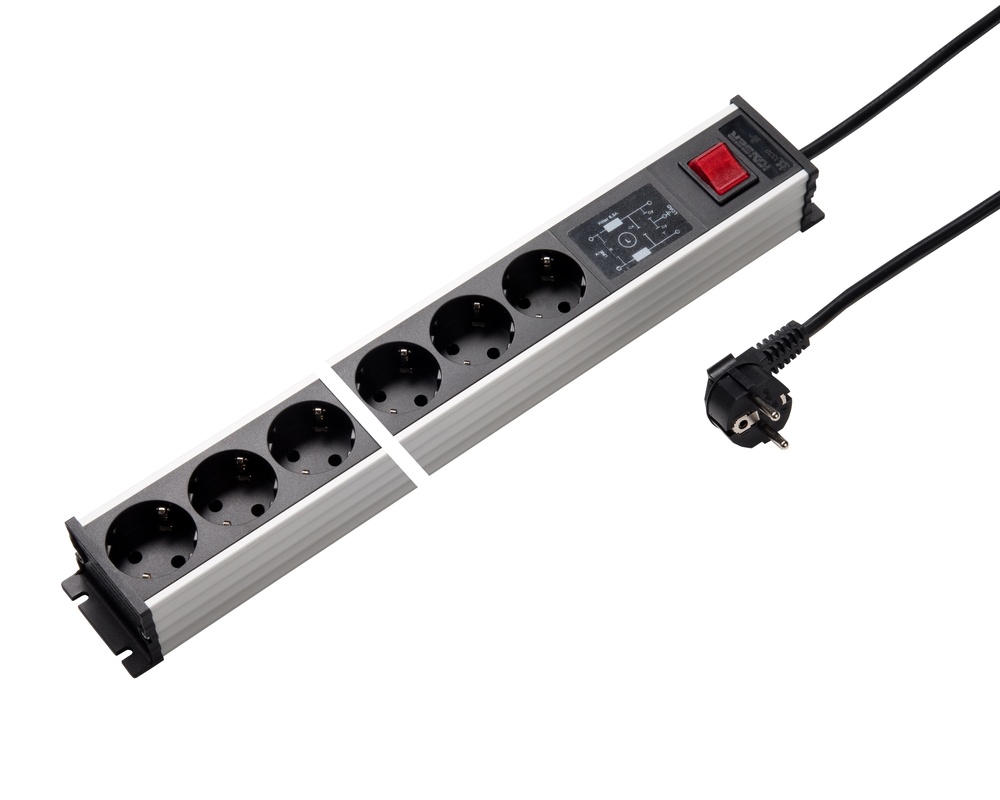 Martin Kaiser Aluminum 6 Outlet Power Strip With 3m Cable (European Socket) - 1338ZL6SW3