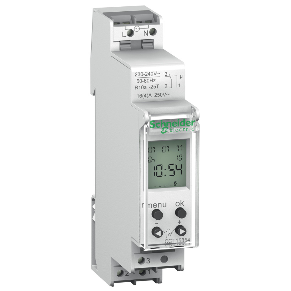 Schneider Electric Interruptor horario digital 24H/7D 18MM 1 canal - CCT15854