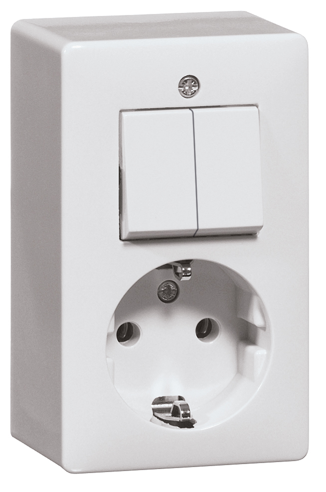 Peha 6695 Combination Series Switch Socket With Earth White - 00275521